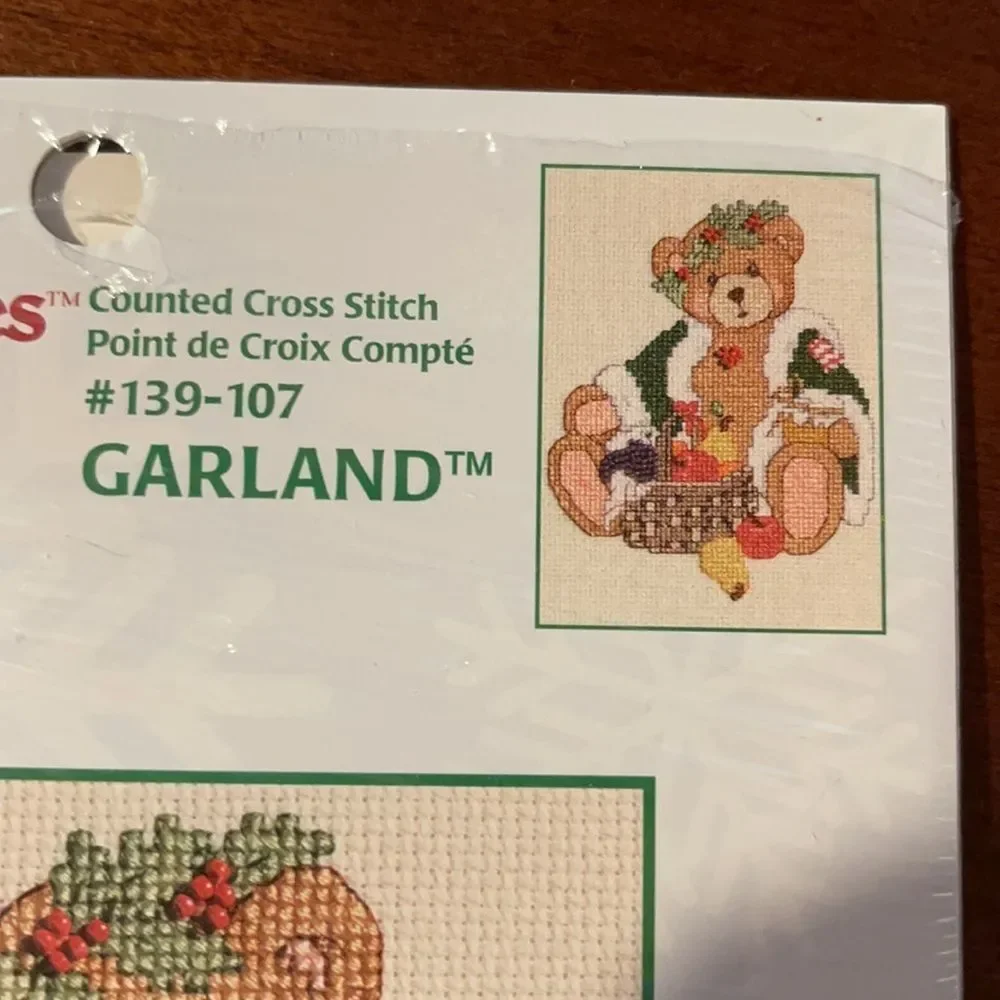 Cherished Teddies  Counted Cross Stitch Kit “Garland” Bear Christmas The…